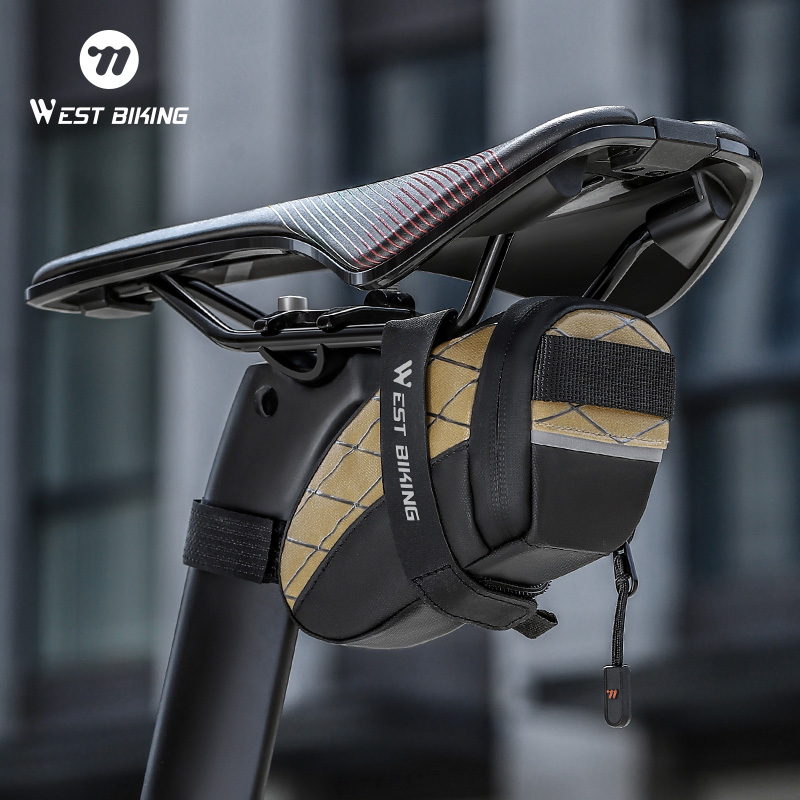 WEST BIKING Bicycle 0.3L Mini Saddle Bag Portable Water Repellent Bicycle Seat Bag Reflective Saddlebag Road Bike Accessories