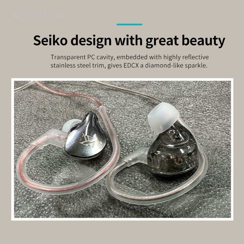Anrushide KZ EDCX In Ear Earphones Dynamic Wired Earphones Noise Reduction 2025 New 3.5mm Plug Stereo Earphones Sports Game Earphones