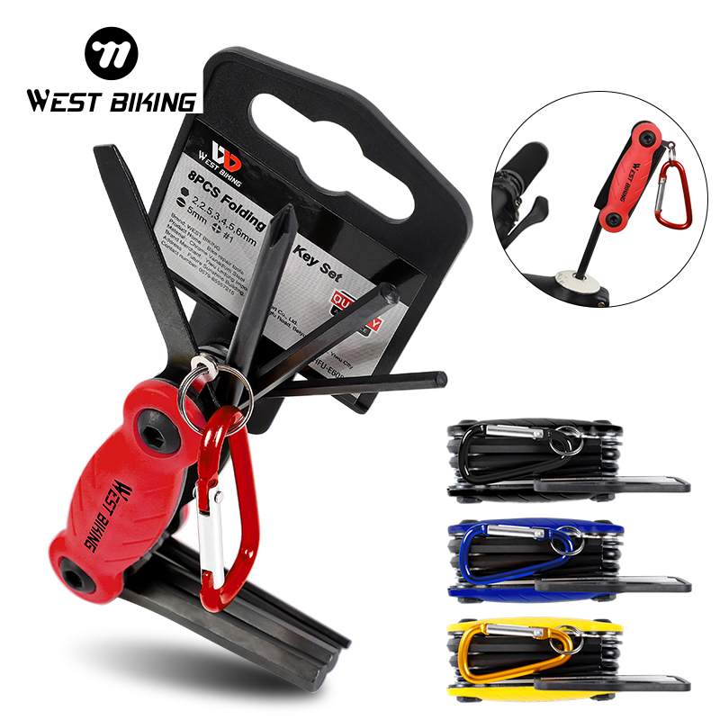 WEST BIKING Multitool Bicycle Repair Tools Chain Hex Spoke Wrench Screwdriver 8 in 1 Kit Set Road MTB Bike Cycling Multi Tools