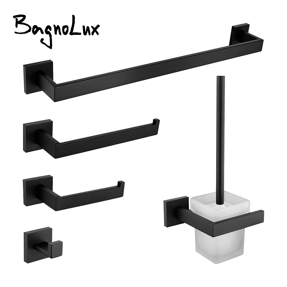 NEW BagnoLux Chrome Stainless Steel Beautiful Wall Hook Toilet Paper Holder Towel Bar Bathroom Accessories