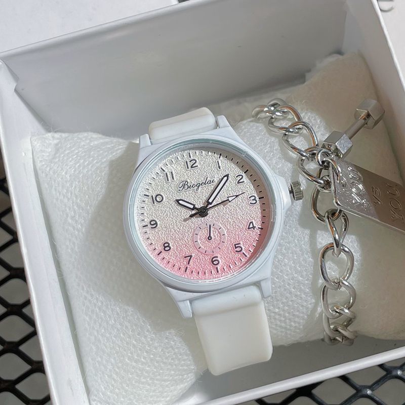【Satisfaction guaranteed】Dopamine Gradient Color Watch for Girls in Stylish and Student Watch for Children to Tell Time