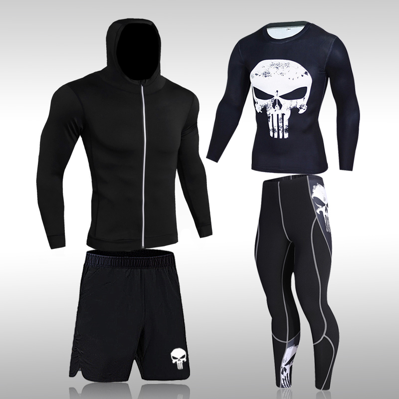HOT Men's Compression Sportswear Suits Gym Tights Training Clothes Workout Jogging Sports Set Running Rashguard Tracksuit For Men