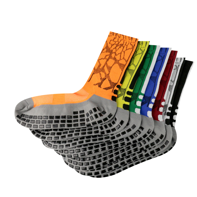 2023 honeycomb patterned heel striped New football socks Sports non-slip square silicone grip soccer socks calcetines hombre