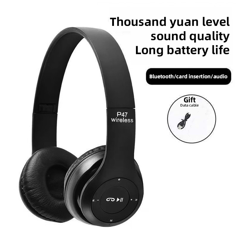 HOT Laptop, Kefeng, suitable for ultra-bass noise reduction microphone stack stereo headset Bluetooth headset foldable P47 wireless PC TV