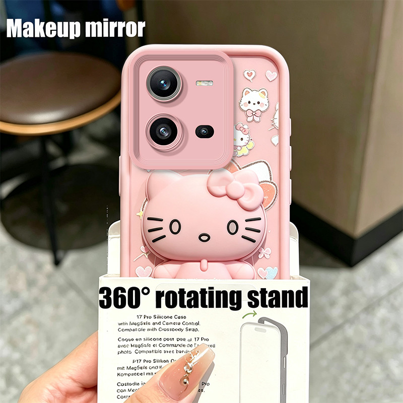 PBZZ Case for Realme 7 pro 7i c17 phone casing back cover Softcase Silicone shockproof Cover new design aesthetic with holder cute pink cat for girls JTTYKTM1