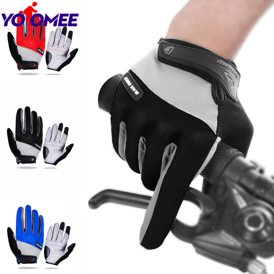 Yoomee 1 Pair Outdoor Men's Full Finger Cycling Gloves Mountain Bike Motorcycle Gloves Long Finger Bicycle Gloves