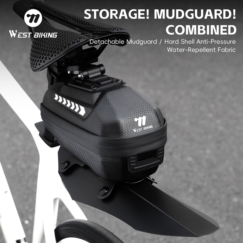 WEST BIKING Bicycle Tail Bag Mudguard Integrated Equipment Mountain Road Bike Tail Bag Detachable Waterproof Riding Equipment