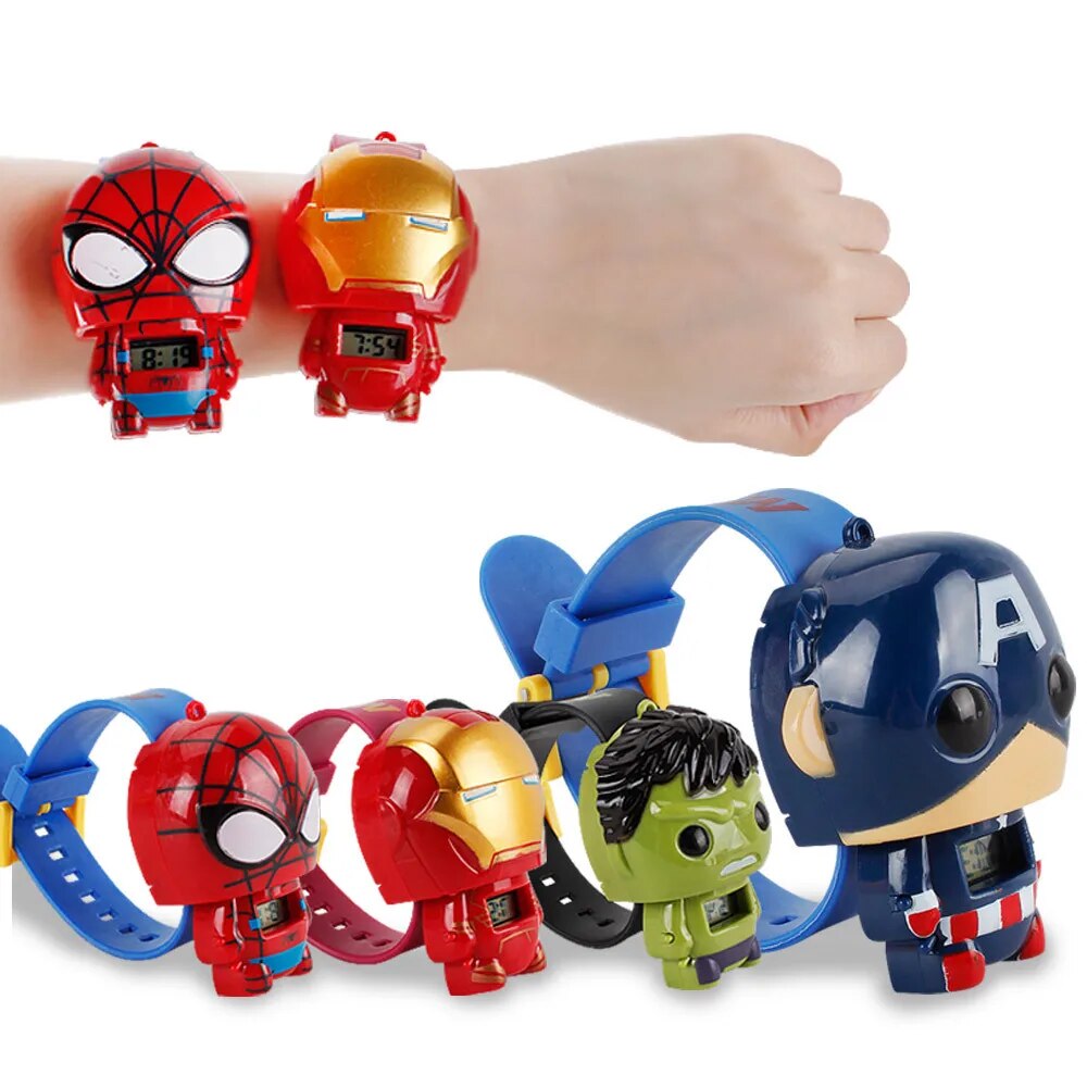 【New design】Disney Spiderman Children's Watches Robot Electronic Watch Student Boy Girl Digital Clock Kids Toys Baby School Birthday Gift
