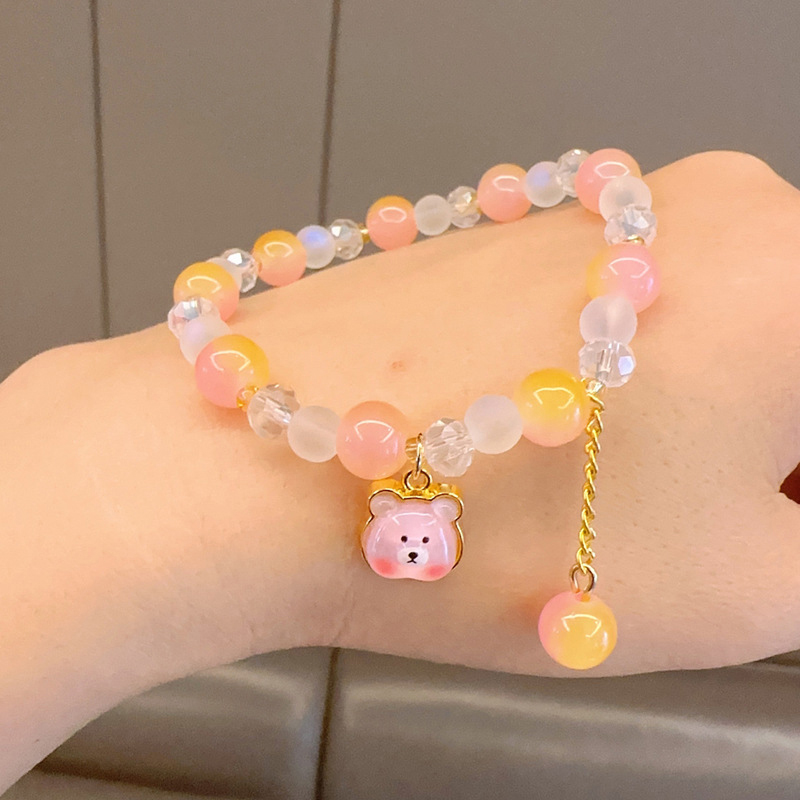 Cartoon Cute Sanrio Crystal Bracelet Girls Kawaii Bracelet Creative Hello Kitty Beaded Bracelet Girl Gifts YINGYING