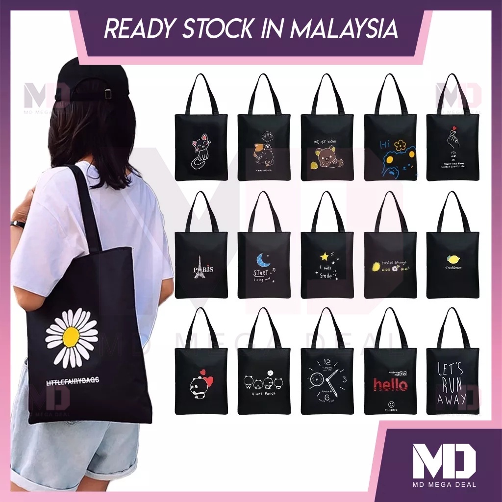 《Mega Deal》Student Tote Bag With Zip Canvas Bag Tutoring Shoulder Bag Cute School Bag Black Oxford Cloth Cheap H6BL