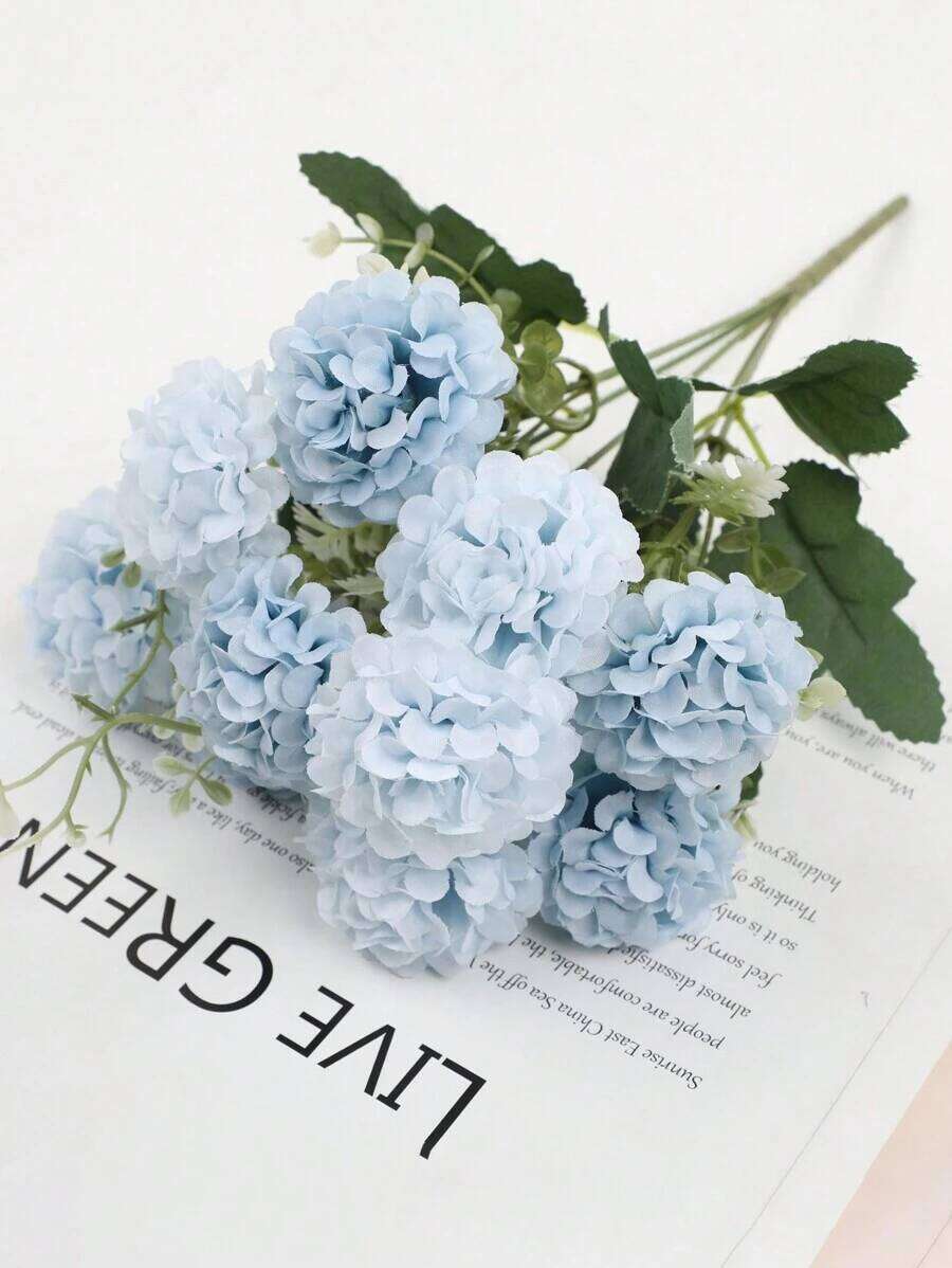 2pcs-10 Heads Artificial Small Ball Chrysanthemums Flowers, Realistic Flowers Decoration, Fake Flower Bouquet Gift Wedding Vase For Home Dining Room Bedroom Festival Birthday Party Accessories Outdoor Garden Decorations,Spring Decoration Gifts Graduation