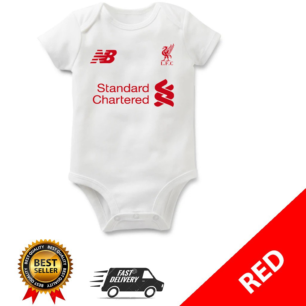 Liverpool NB white baby romper 100% cotton ready stock r9bk