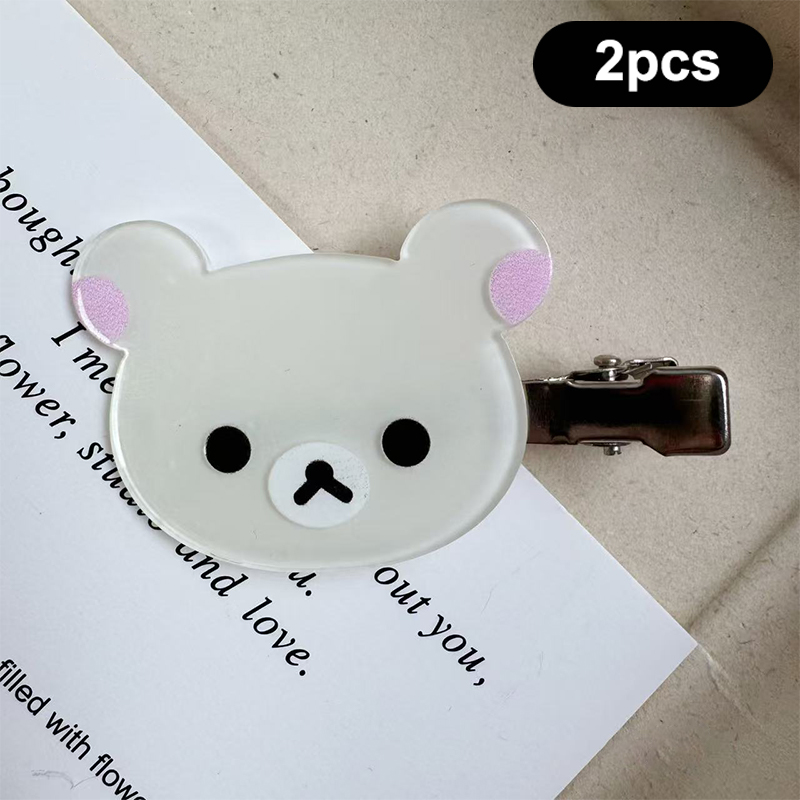 Cartoon Rilakkuma Hairpin Girls Anime Relax Bear Duckbill Clip Women Cute Versatile Bangs Headwear Student Hair Accessories Gift Eshylala