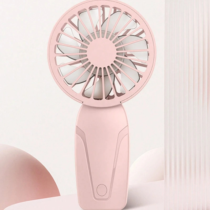 Neutral Solid Color Minimalist Style Fan-shaped Portable Mini Handheld Fan Adopts A Unique Mechanical Design with 7 Cooling Fans