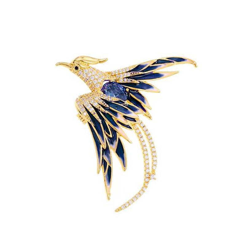 Elegant Multicolor Phoenix Brooch For Women Men Exquisite Rhinestone Beauty Flying Bird Brooch Fashion Jewelry Accessories Gifts