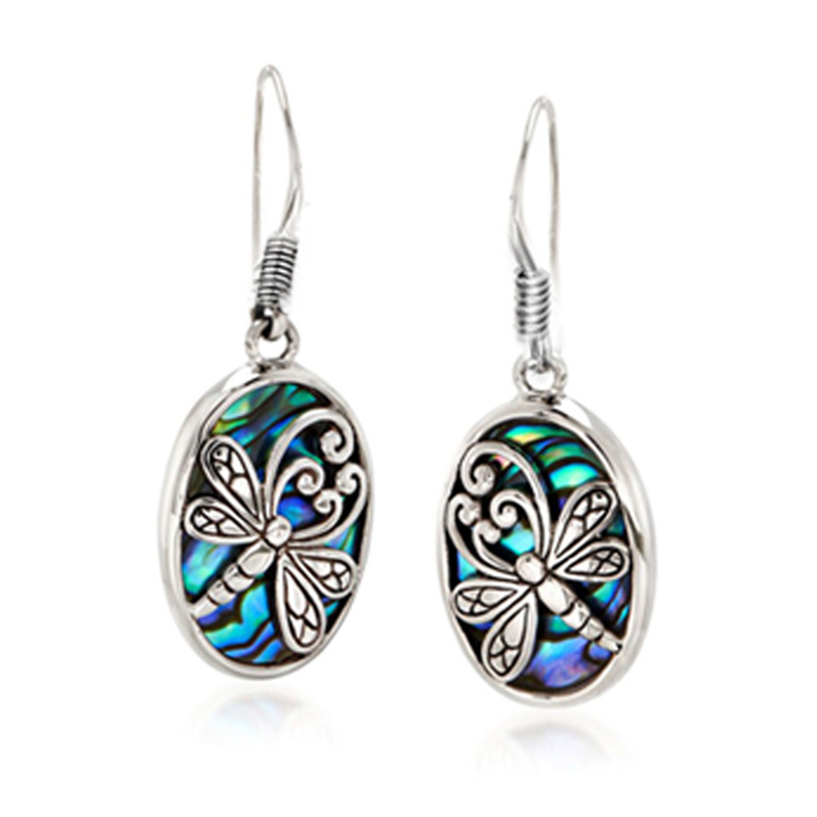 Hanging Earrings Oval Shape Creative Dragonfly Ear Hoops Retro