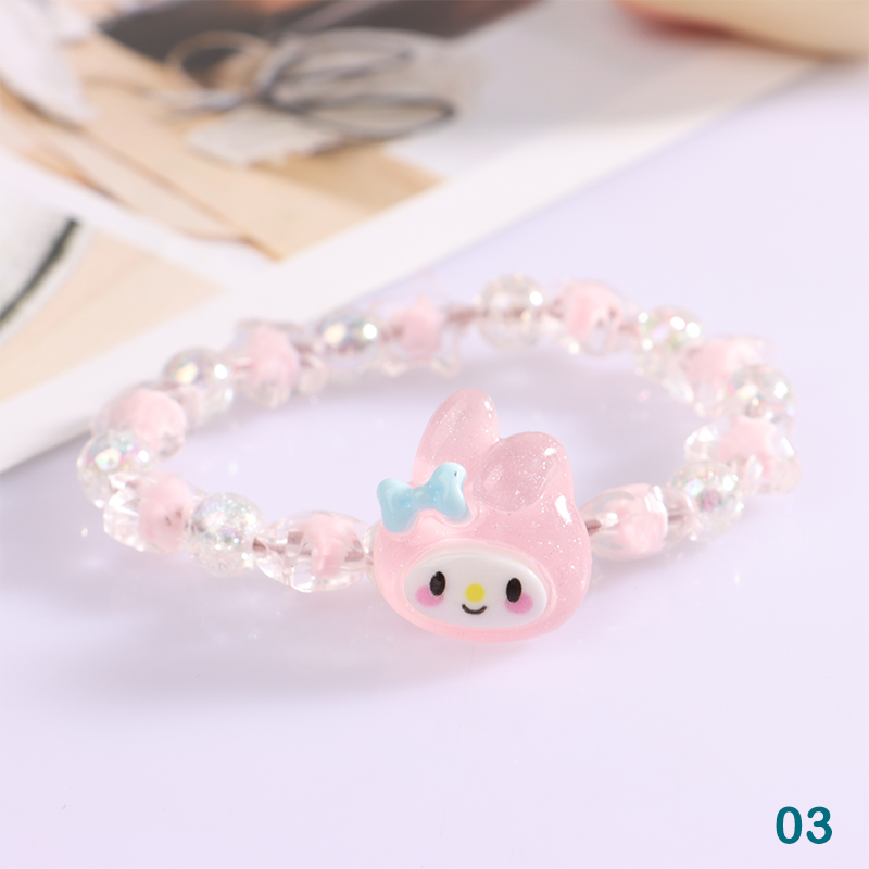 Sanrio Kuromi Cute Anime Cartoon Crystal Couple Bracelet Girl Gift Bayline