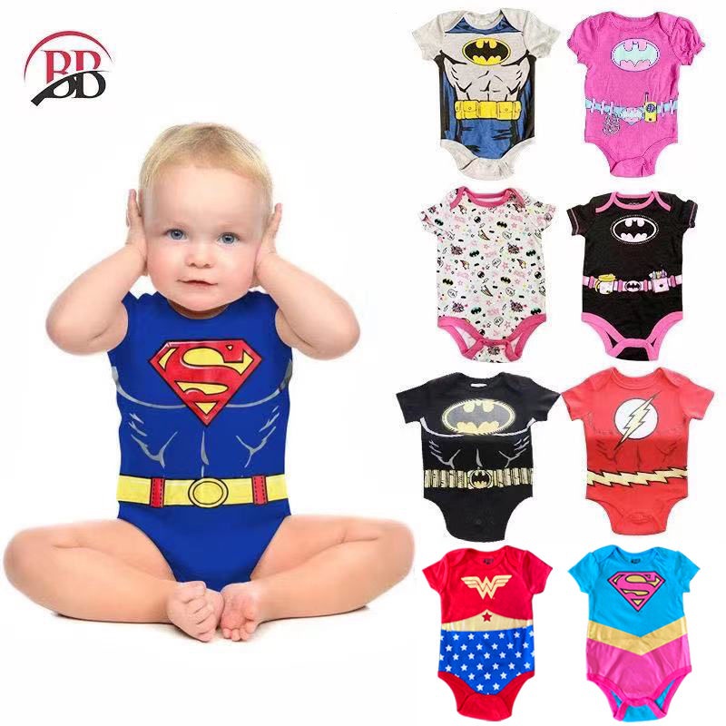 [SG seller] ready stock romper superhero romper Wonderwoman Batman Superman Supergirl Green la umht