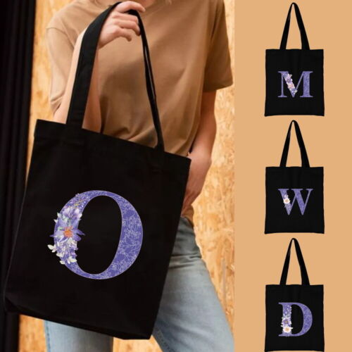 100% Premium Cotton Canvas Shopping Bag Foldable Shoulder Tote Shopper Bags