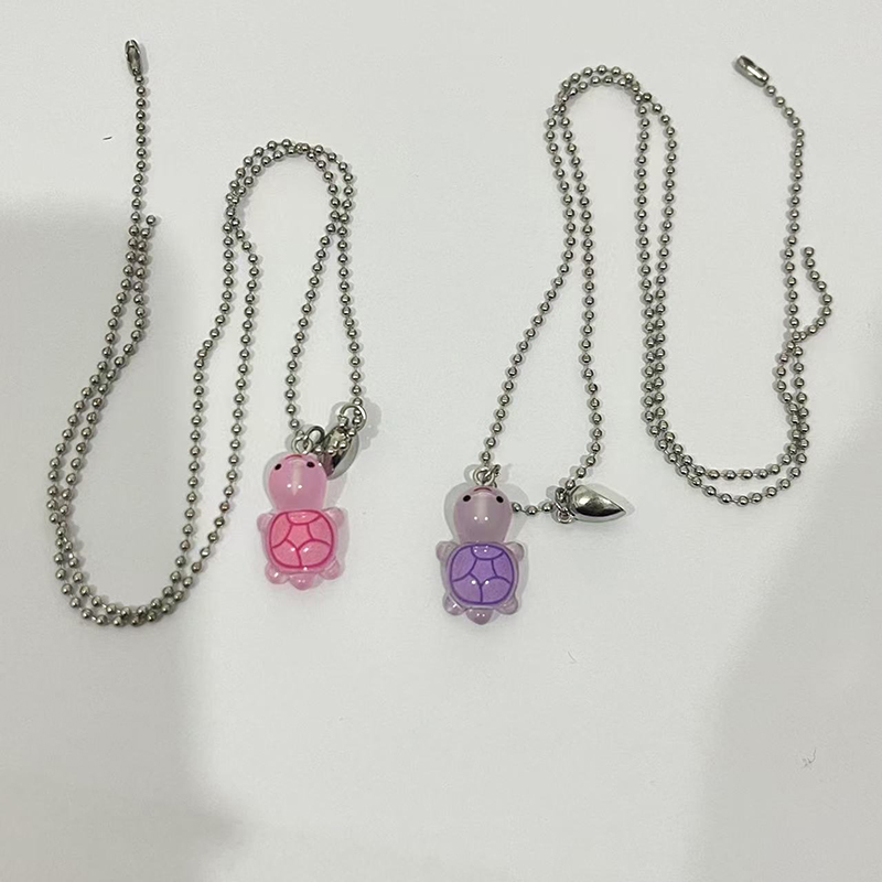 1Pair Cute Luminous Turtle Heart Magnetic Pendant Necklace For Women Men Couple CHAINI